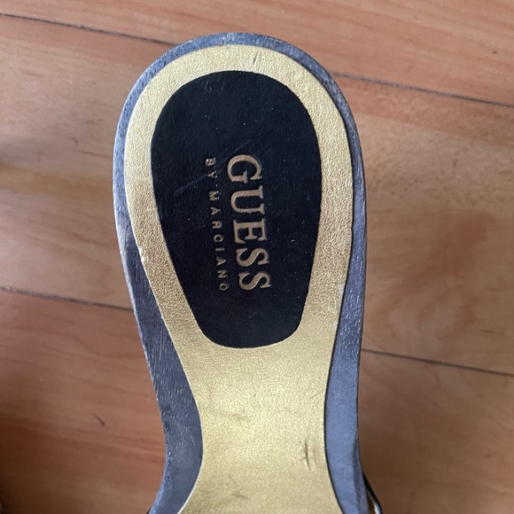 Y2K Guess by Marciano “Feisty” Black Wood Mules 9 - Picture 4 of 6